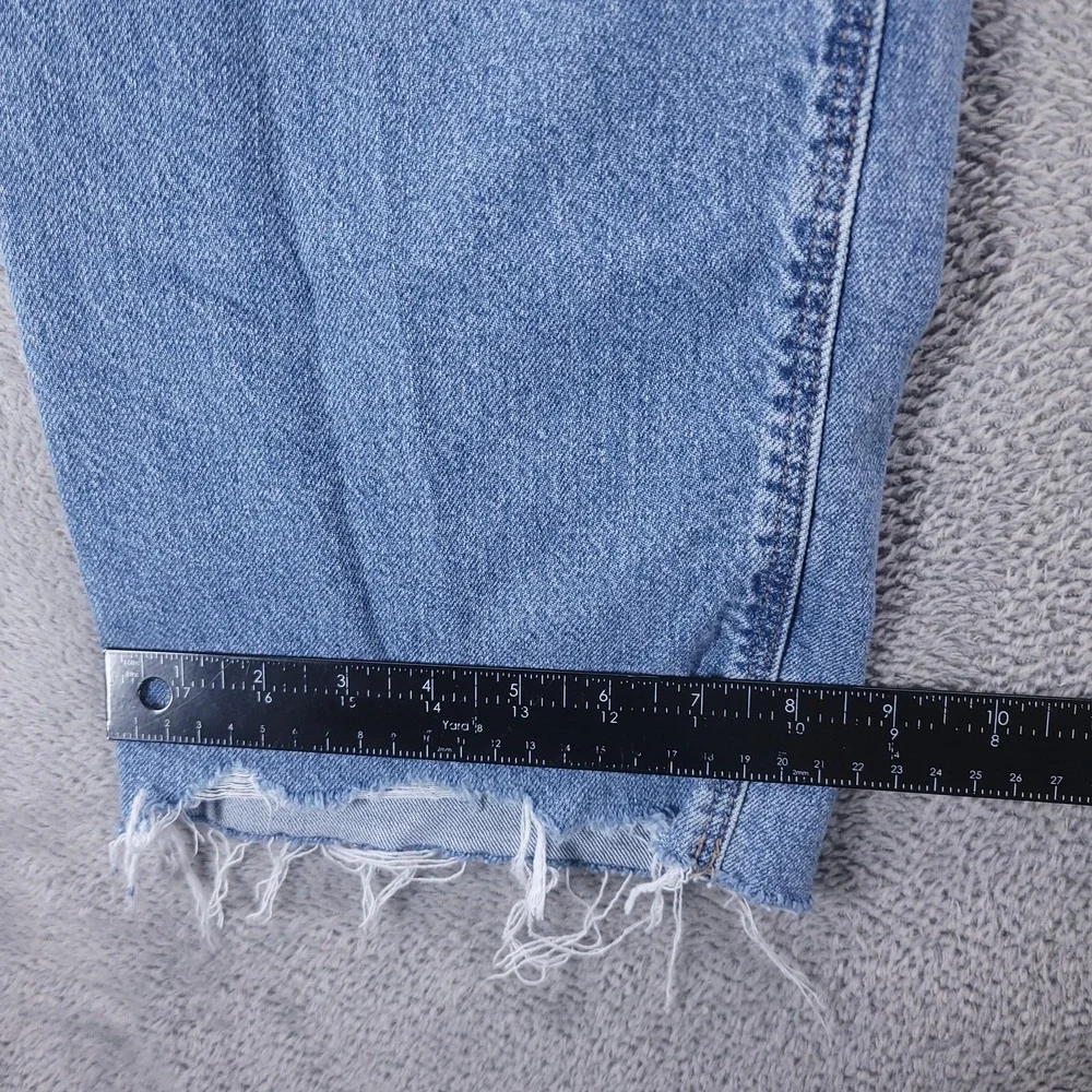 American Eagle Jeans Womens 2 Blue Curvy Stovepipe High Rise Straight Frayed Hem